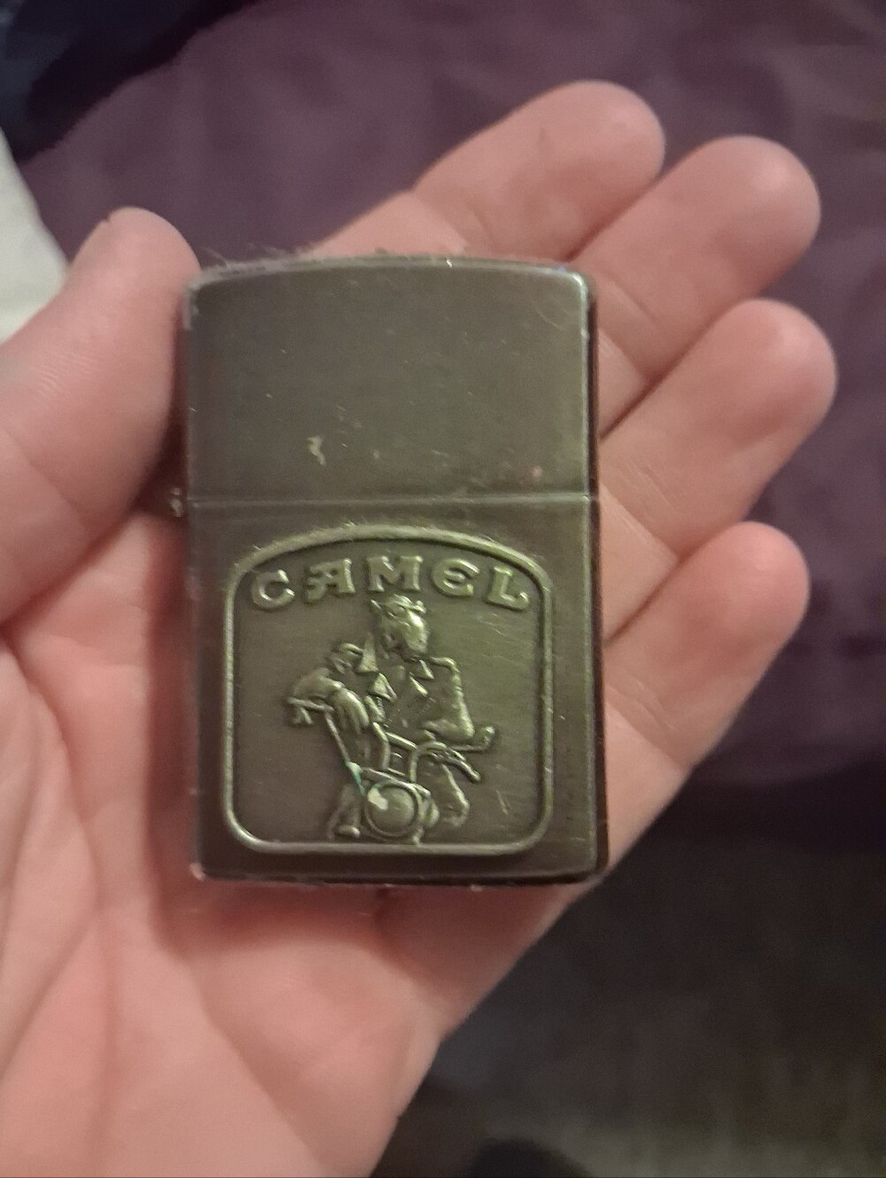 Camel Embossed Metal Lighter - Brass Tone